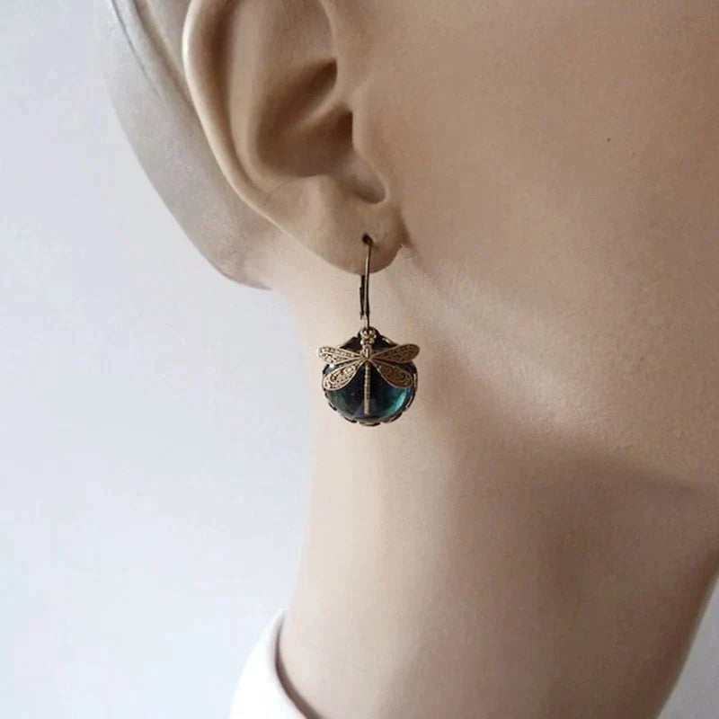 Boucles d'Oreilles Libellule Vintage